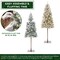 Casafield Pre-Lit Realistic Pencil Alpine Fir Artificial Holiday Christmas Tree with LED Lights and Metal Stand